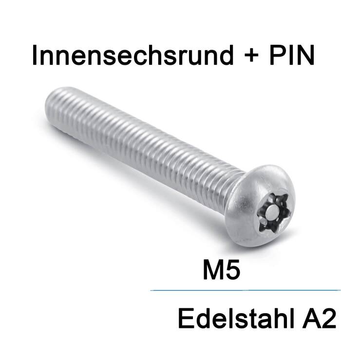 Metrische Sicherheitsschraube Pin-Torx - M5x45 -...