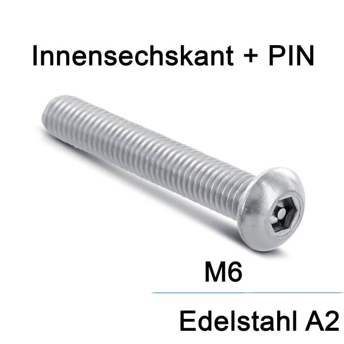 Metrische Pin-Hexagon - M6 - Flachrundkopf - Pin-Hex -...