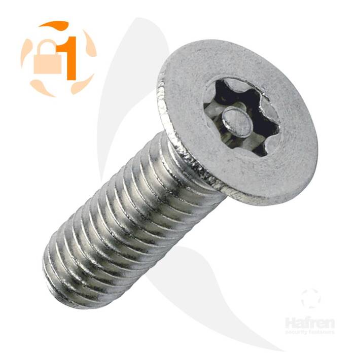 Metrische Sicherheitsschraube Pin-Torx - M6 - Senkkopf -...